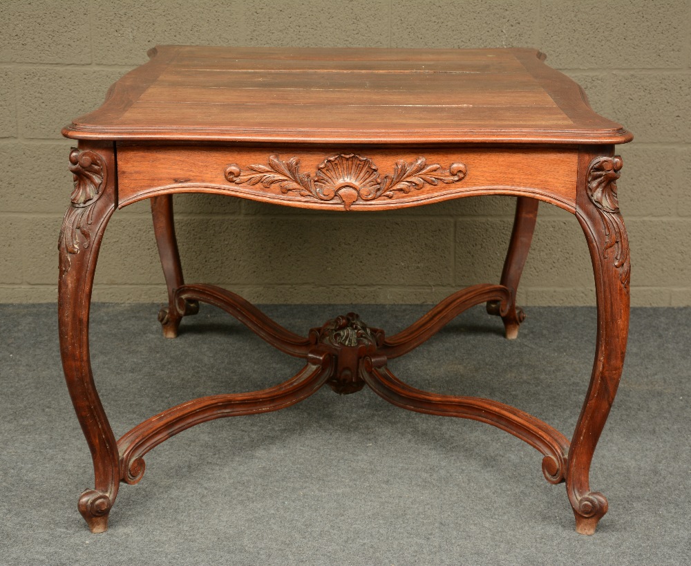 A LXV-style carved oak table, H 75,5 - W 149 - D 101 cm - Image 2 of 4