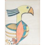 (Cocteau J.), parrot, watercolor, 50 x 64 cm