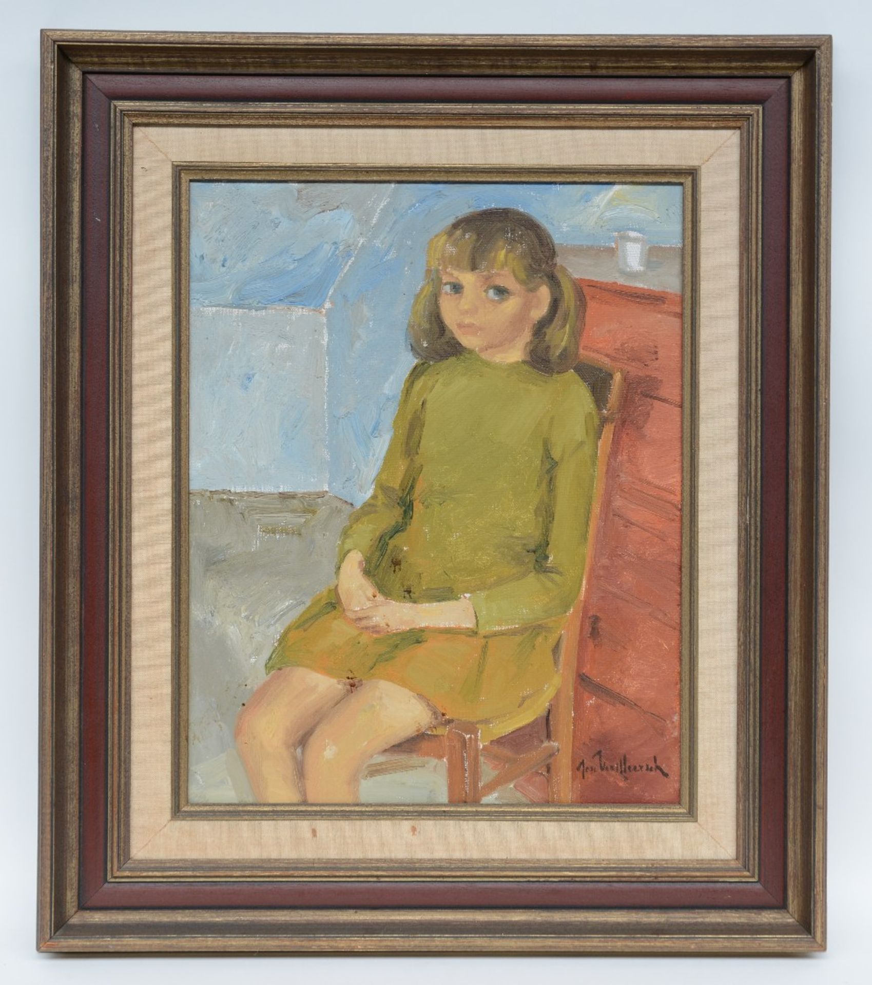 Vermeersch J., portrait of a girl (Vera), oil on canvas, 40 x 50 cm - Image 2 of 4