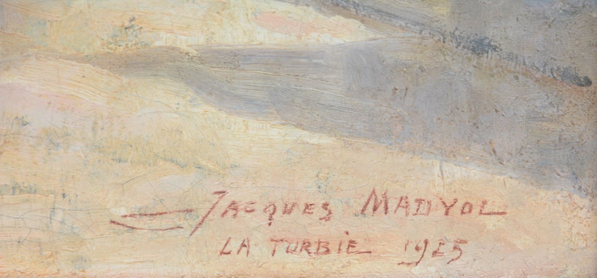 Madyol J. view on La Turbie, oil on canvas, dated 1925, 54 x 64,5 cm - Image 3 of 6