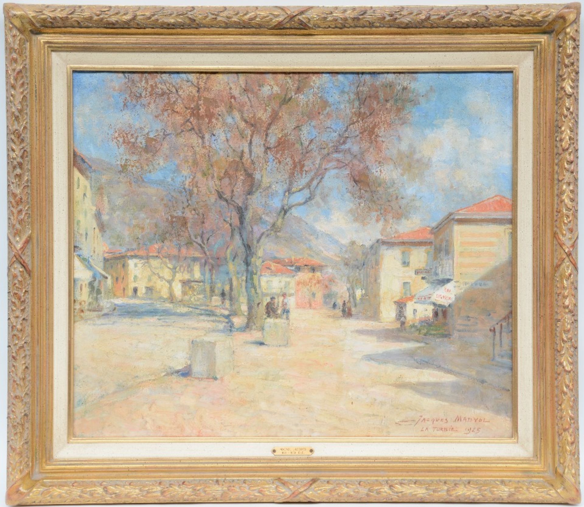 Madyol J. view on La Turbie, oil on canvas, dated 1925, 54 x 64,5 cm - Image 2 of 6