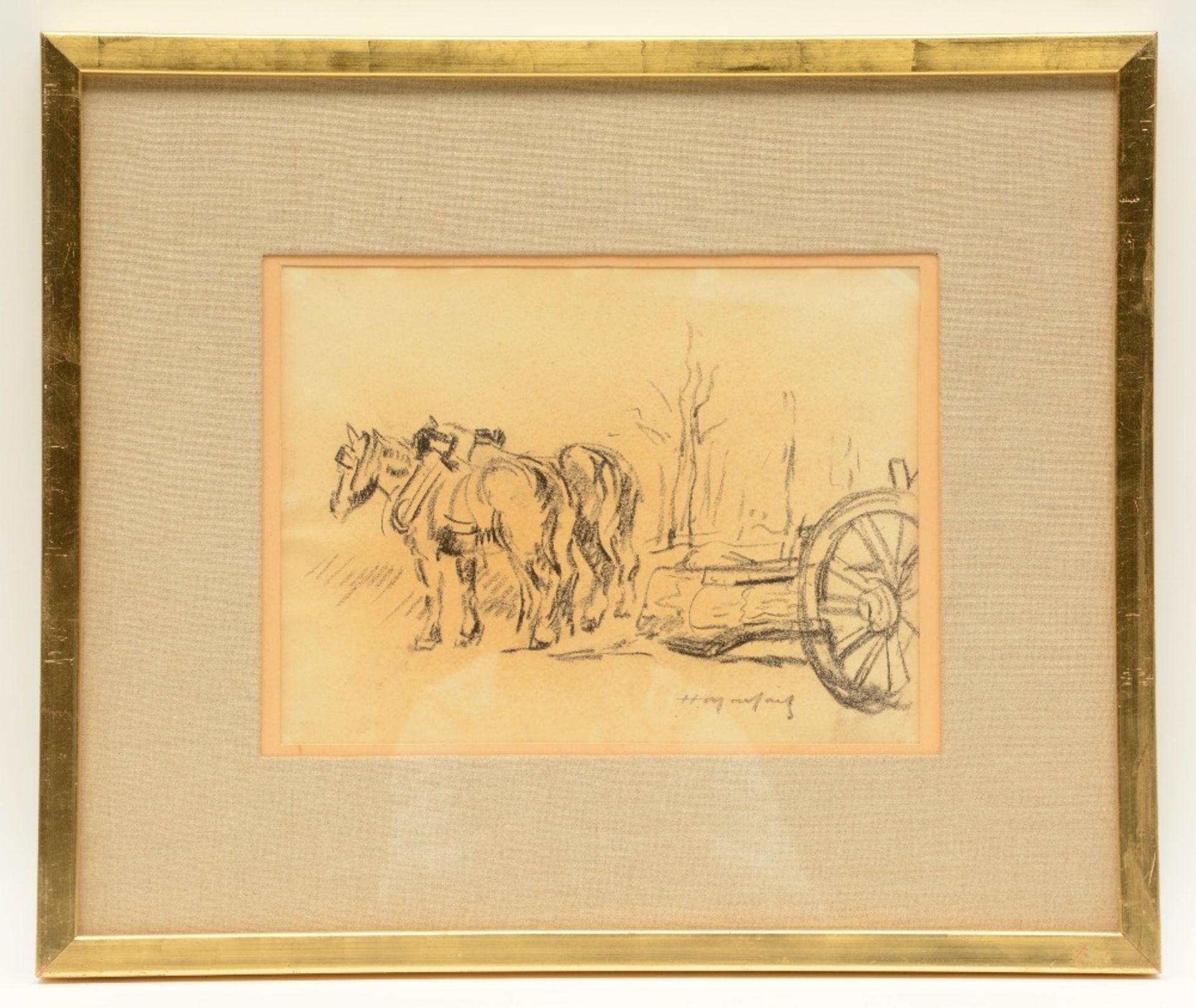 Malfait H., horses, charcoal, 25,5 x 34,5 cm - Bild 2 aus 5