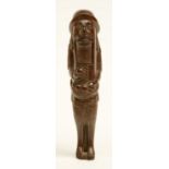 An 18thC walnut nutcracker depicting a satyr, H 15,2 cm