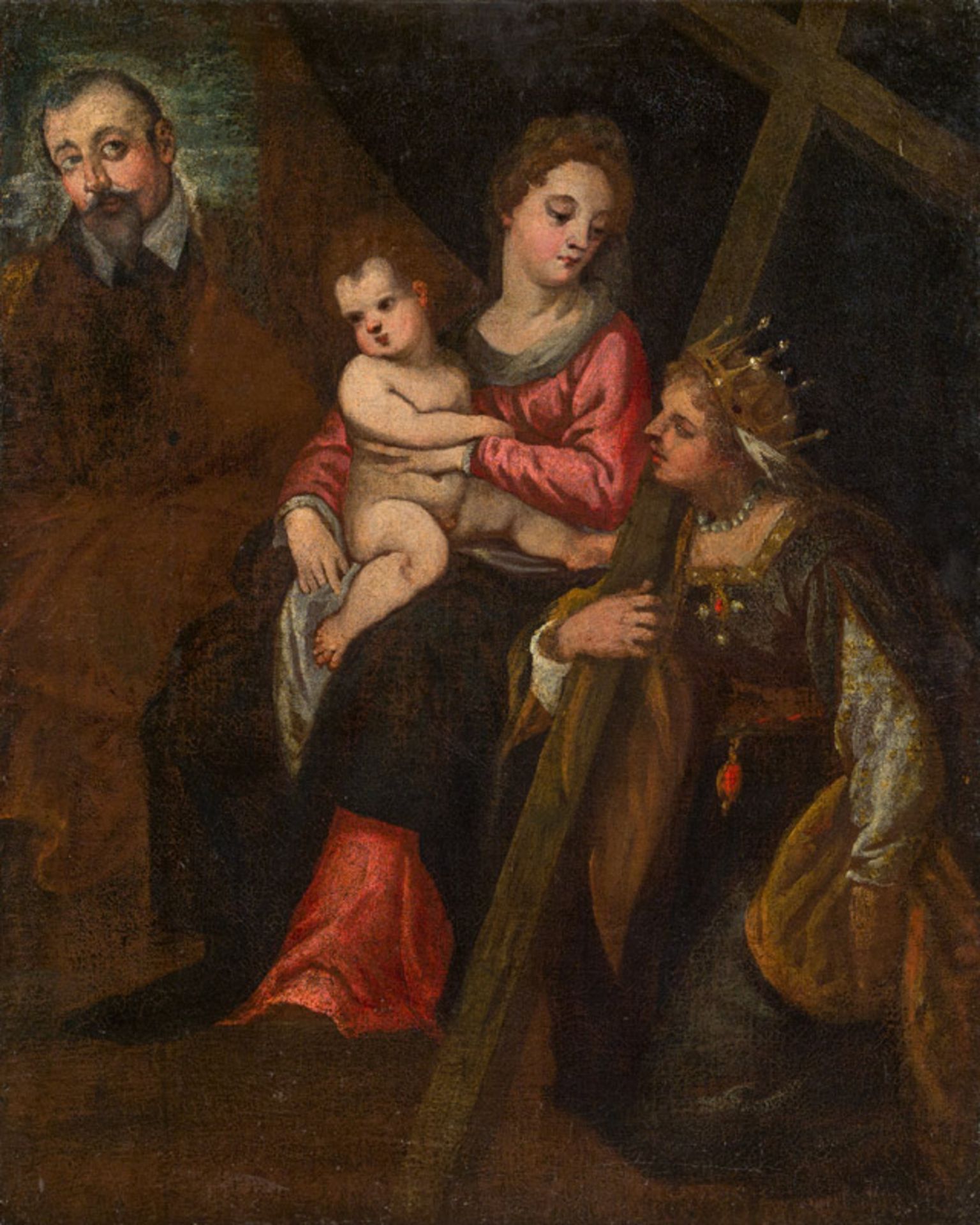 Italienische SchuleMadonna mit Kind und Heiligen, wohl 17. Jahrhundert Öl auf Leinwand, ungerahmt;