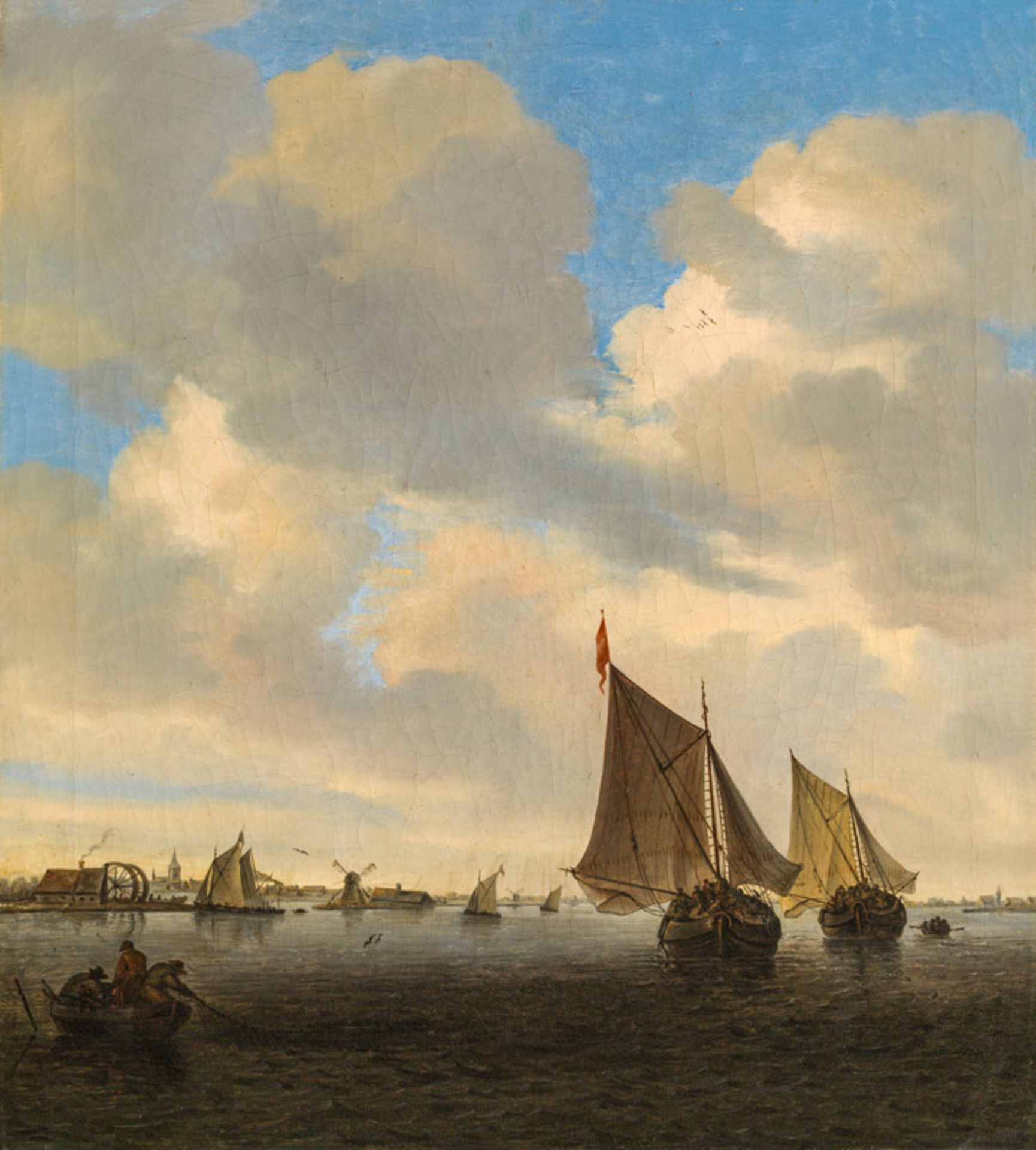 Follower of Salomon van RuysdaelSailing boats off the shore of Holland, c. 1800 oil on canvas;