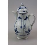 Meissen Kaffeekanne, blaue Schwertermarke Ende 18 Jh./Anfang 19 Jh. Blumenkranz- und