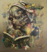 Anoush RAHNARVARDKAR (1924 Teheran -1983), "Der Gelehrte", Öl auf Leinwand, 100 cm x 90 cm, gerahmt.