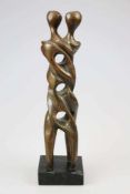 Rudolf Scheurer (1931 Lörrach), Bronze Skulptur, abstrakte Form von 2 in sich verschlungenen