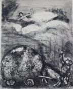Marc CHAGALL (1887-1985), "Le charretier embourbé" aus "Les fables de la Fontaine" um 1930,