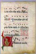 LOMBARDISCHER BUCHMALER , 15. JH. Bergamo (?), um 1470. Einzelblatt aus einem Antiphonarium (oder