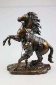 "Pferdebändiger". Große Bronze nach Guillaume Coustou d. Ä. (1677-1746), Höhe: ca. 60 cm, Gewicht