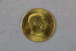 Goldmünze 100 Kronen Österreich Kaiser Franz Joseph 1915, Bruttogewicht: 33,875 g, Feingehalt: 900/