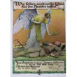 Erster Weltkrieg, Gedenkblatt für den gefallenen Musketier Kaspar Sömmer, Hess. Inf. Leib Regt.