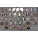 Konvolut 5 DM Münzen, insgesamt 108 Stück, verschieden Ausführungen und Jahrgänge, teils einzeln