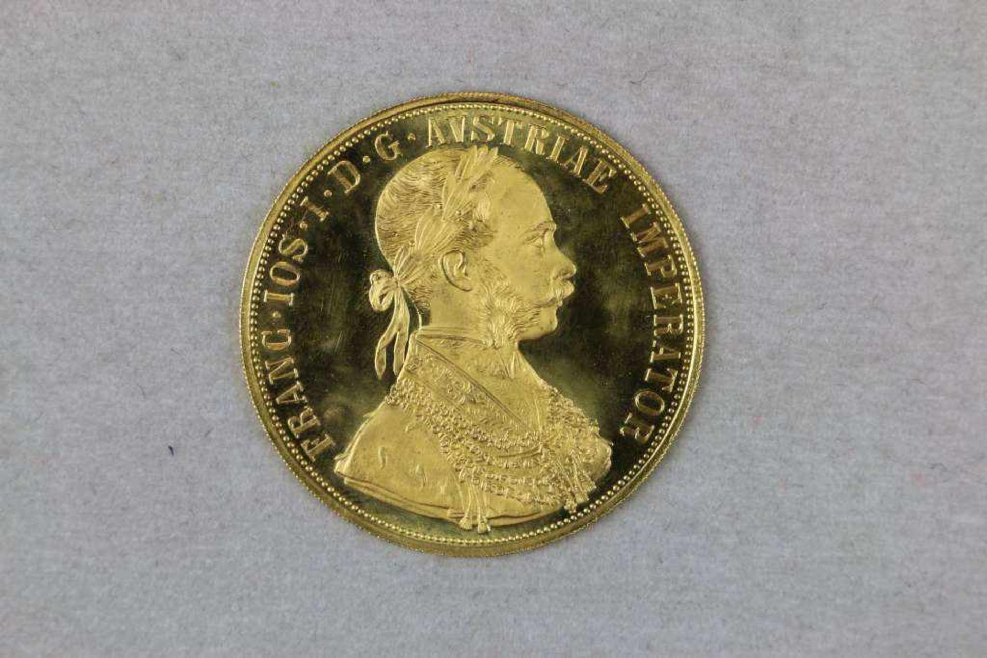 Goldmünze 4 Dukaten Österreich Kaiser Franz Joseph Golddukat 1915, Bruttogewicht: 13,963 g,