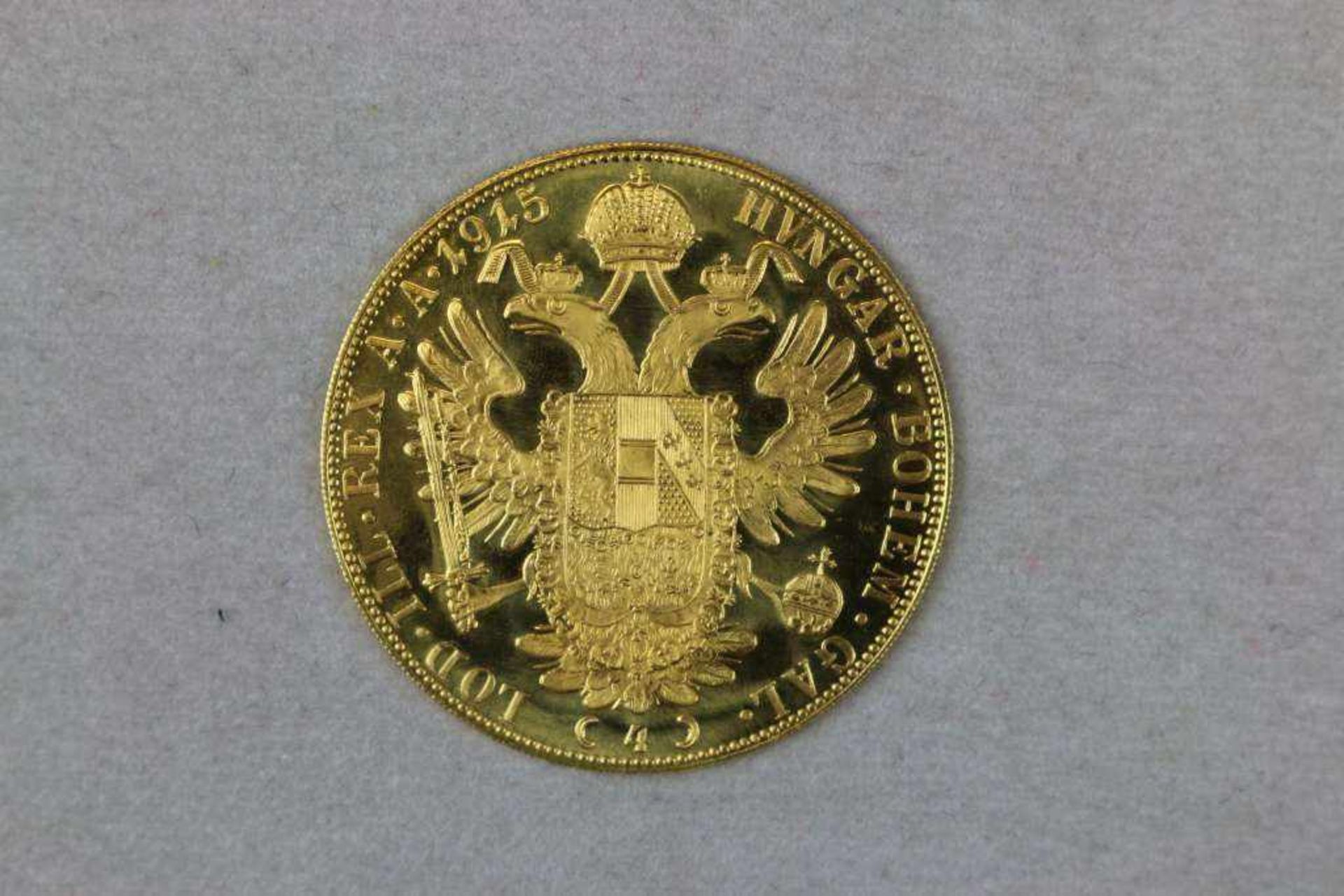 Goldmünze 4 Dukaten Österreich Kaiser Franz Joseph Golddukat 1915, Bruttogewicht: 13,963 g, - Bild 2 aus 2