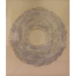 John Gerard (*1955 Michigan), Papierarbeit in Form eines breiten Kreises in Pastelltönen. Signiert