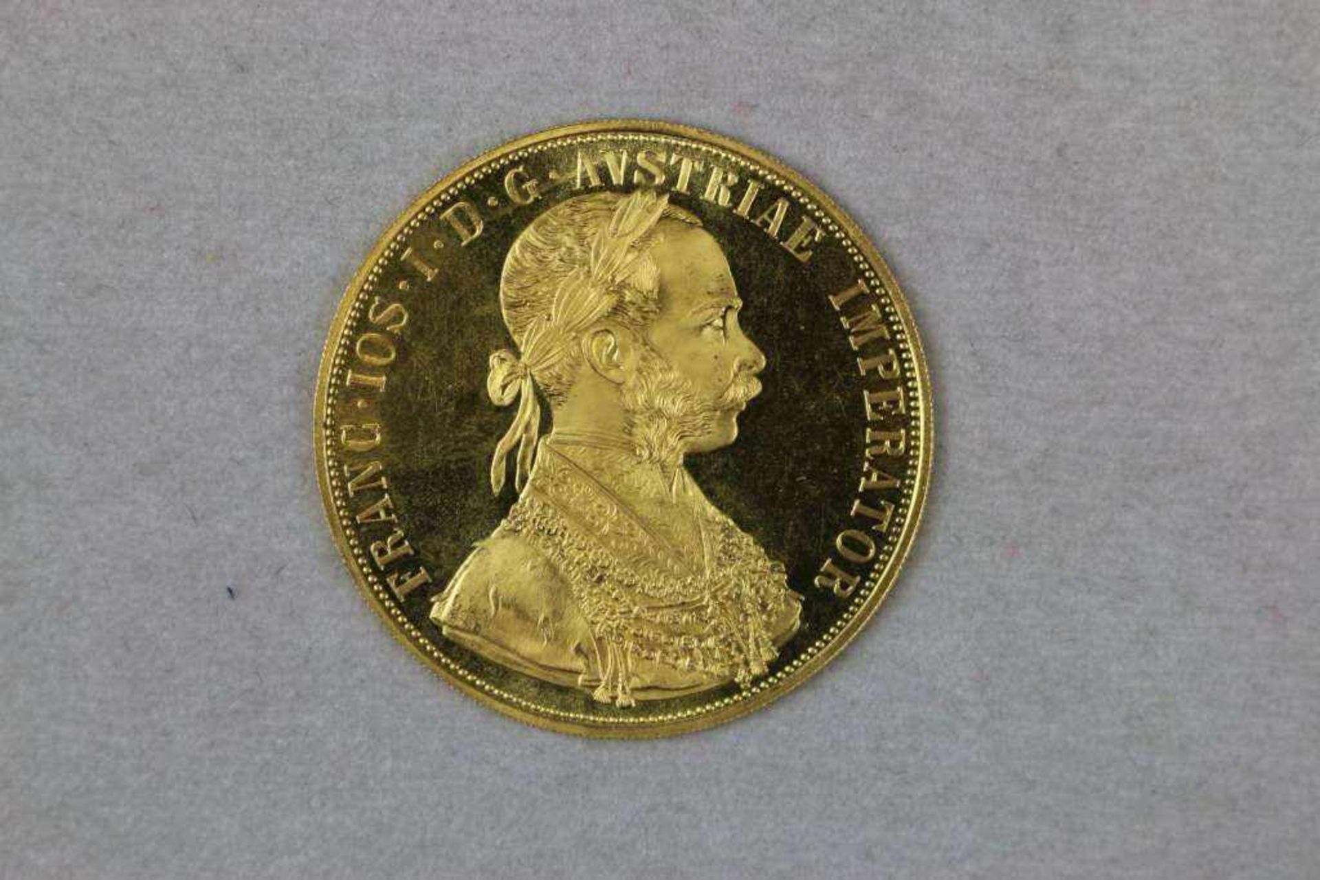 Goldmünze 4 Dukaten Österreich Kaiser Franz Joseph Golddukat 1915, Bruttogewicht: 13,963 g,