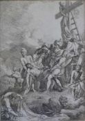Christian Wilhelm Ernst Dietricy (eigentl.: Dietrich), (1712-1774), "Die Kreuzabnahme", Radierung,