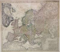 Europa secundum legitimas projectionis stereographicae observationes...'. Kolorierte