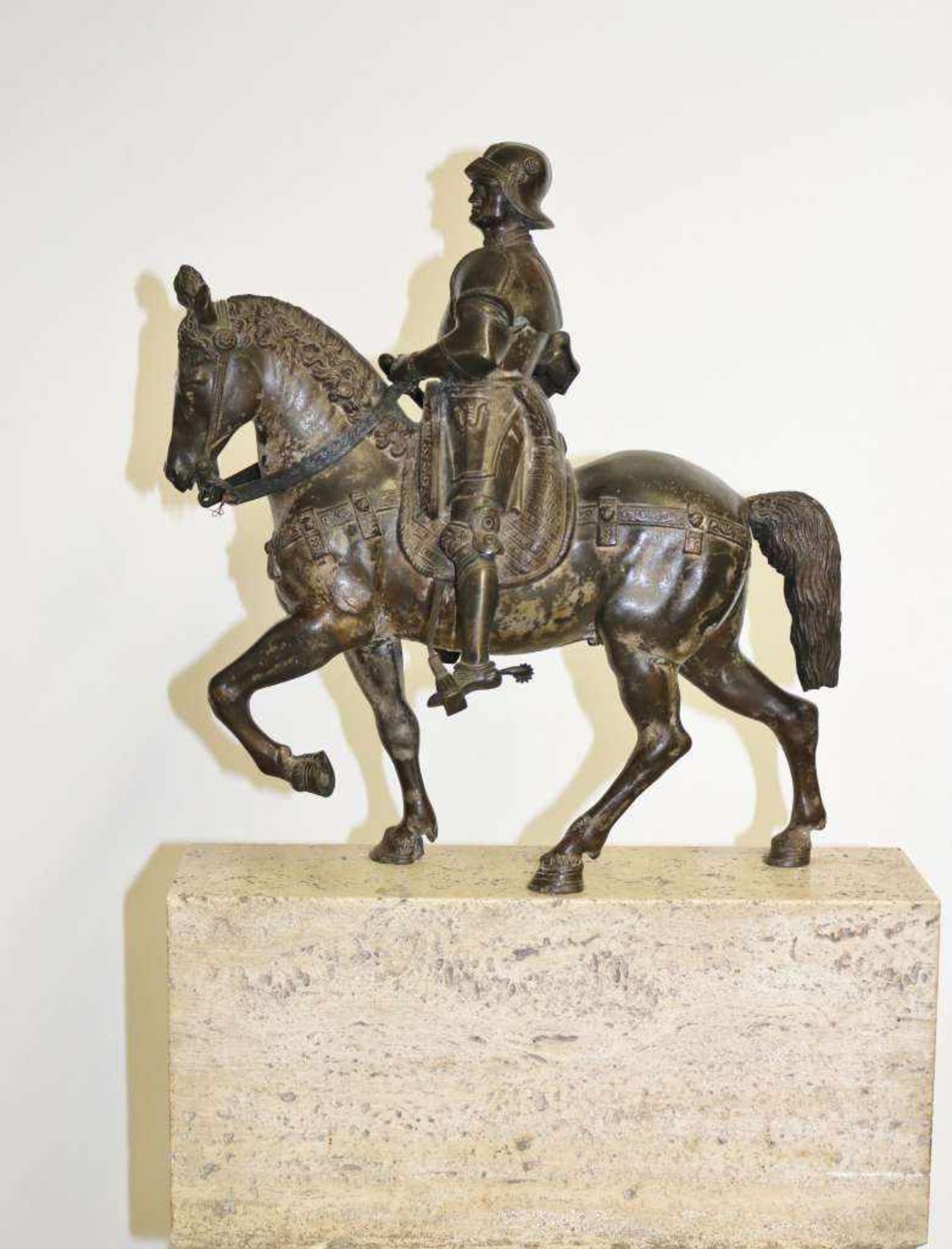 Bronze Reiterstandbild des Condottiere Bartolomeo Colleoni (1400-1475), nach einem Entwurf aus dem - Bild 6 aus 6