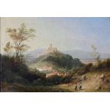 "Blick auf Königstein", wahrscheinlich Frankfurter Maler um 1820, im Stil der Romantik, Unten