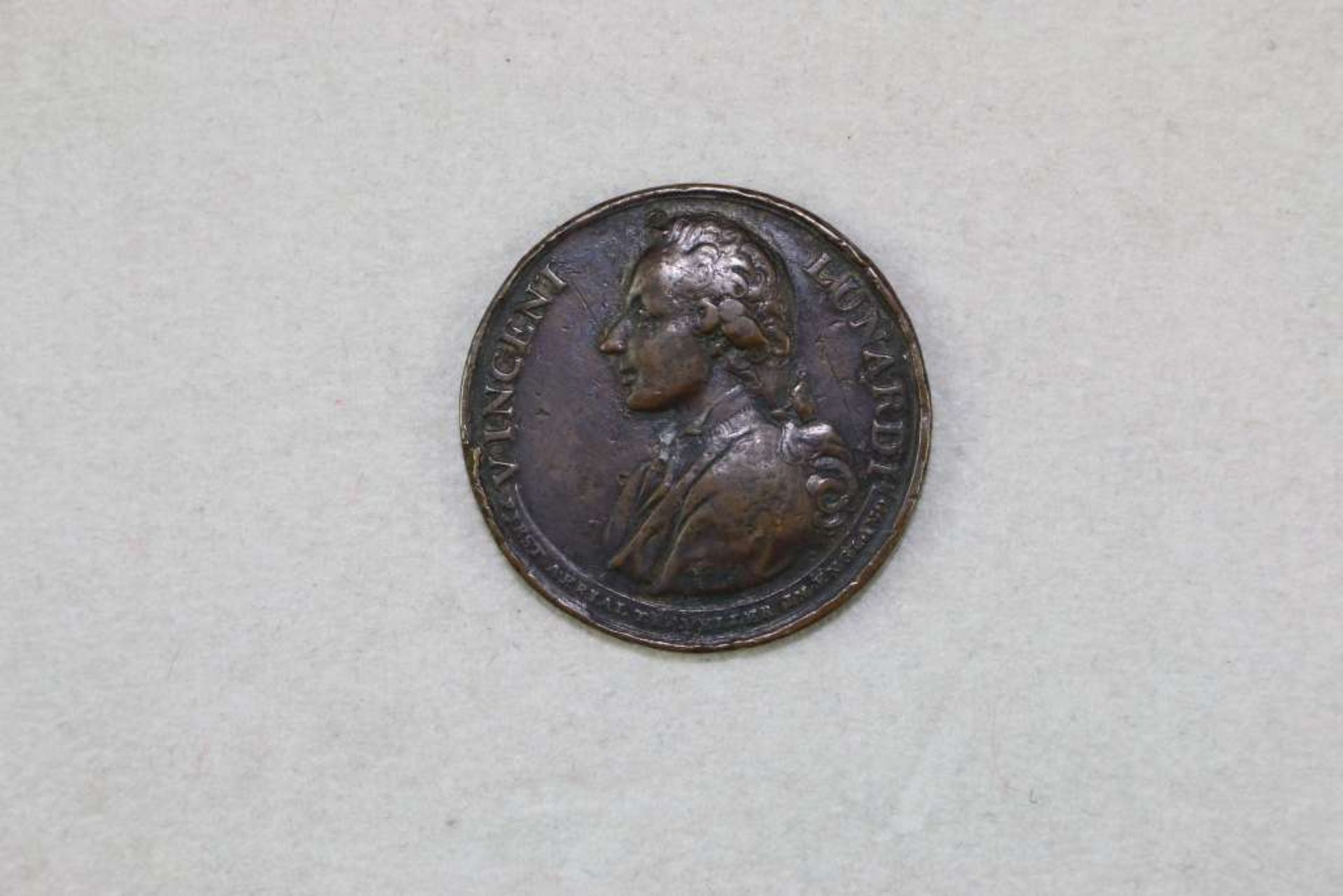 Medaille 1784 (o.Sign.) a. Vincenzo LUNARDI u.d. erste Ballonflug in England am 15. September.