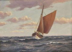 Waldemar SCHLICHTING (1896-1970), Segelschiff in Fahrt. Öl auf Leinwand, Signatur unten links.