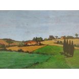 Gianfranco De Poi, 2 Ölgemälde, Landschaften in der Toscana, Signatur unten links, im Passepartout
