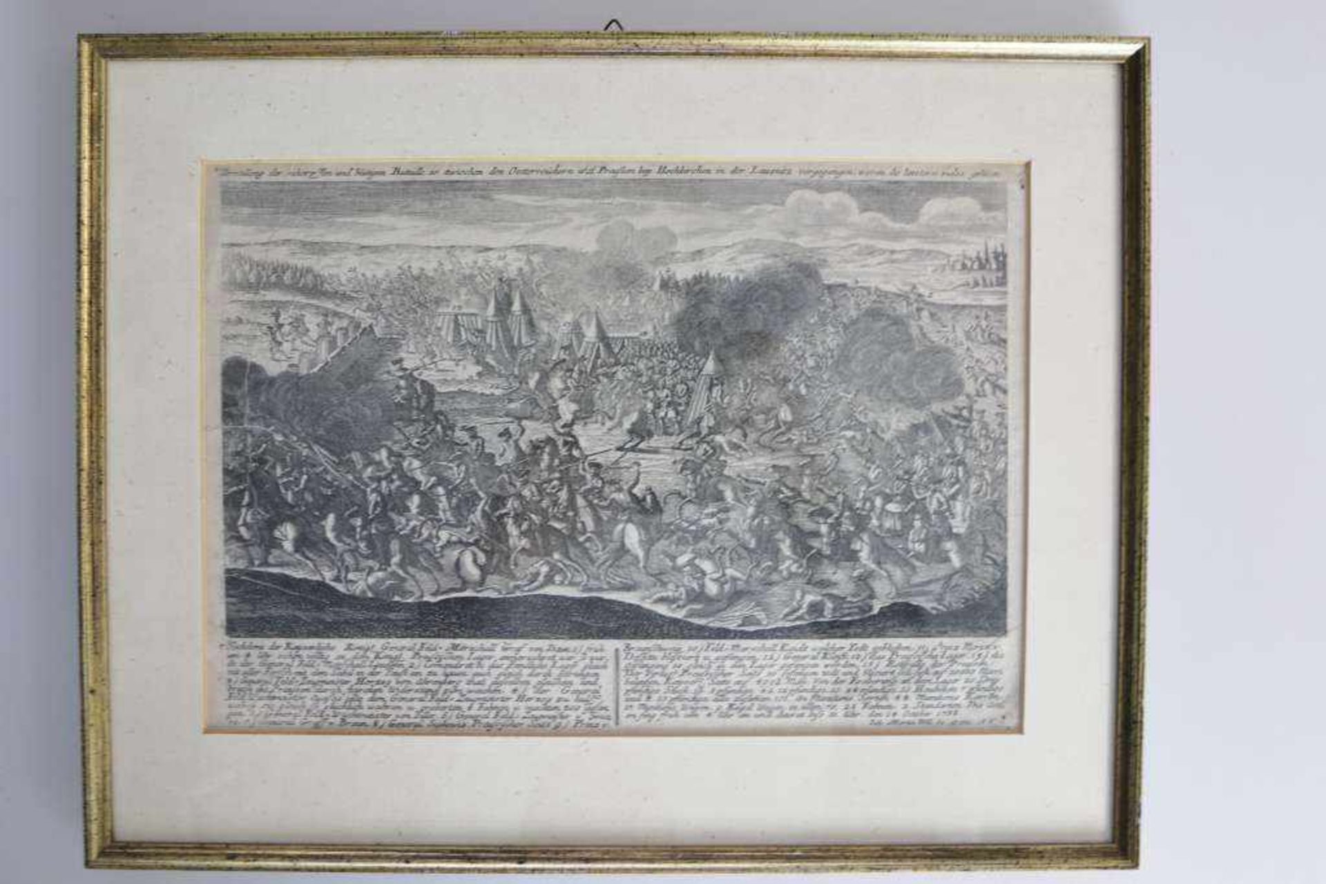 2 Kupferstiche 18 Jh. mit Darstellung von Schlachtszenen zwischen den Österreichern und Preussen bei - Bild 2 aus 2