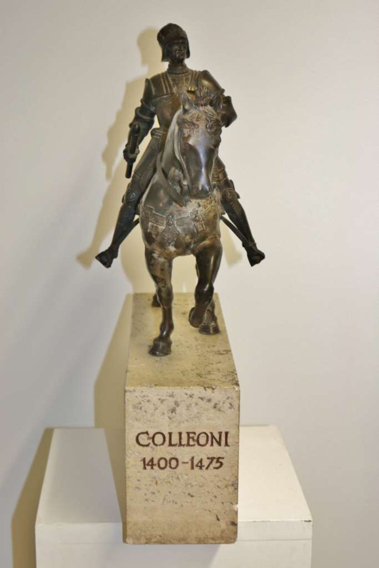 Bronze Reiterstandbild des Condottiere Bartolomeo Colleoni (1400-1475), nach einem Entwurf aus dem - Bild 2 aus 6