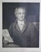 Josef Karl STIELER (1781-1858), Portrait von Johann Wolfgang von Goethe, Lithographie, Bildmaße: