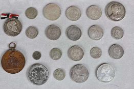 Konvolut verschiedener Silbermünzen, vorwiegend Preussen, Hessen, Brandenburg und Frankfurt.