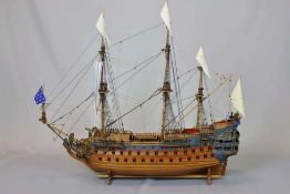 Schiffsmodell "Soleil Royal". Französisches Linienschiff ersten Ranges des 17. Jahrhunderts und