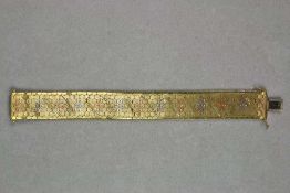 Tricolor-Armband, 750er-Goldarmband, 3 farbig mit feinem Wabenmuster in Rotgold/Gelbgold/Weißgold,