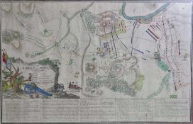Siebenjähriger Krieg. Plan der Bataille bey Lowositz, Octobr 1756. Alt kolorierter Kupferstich.