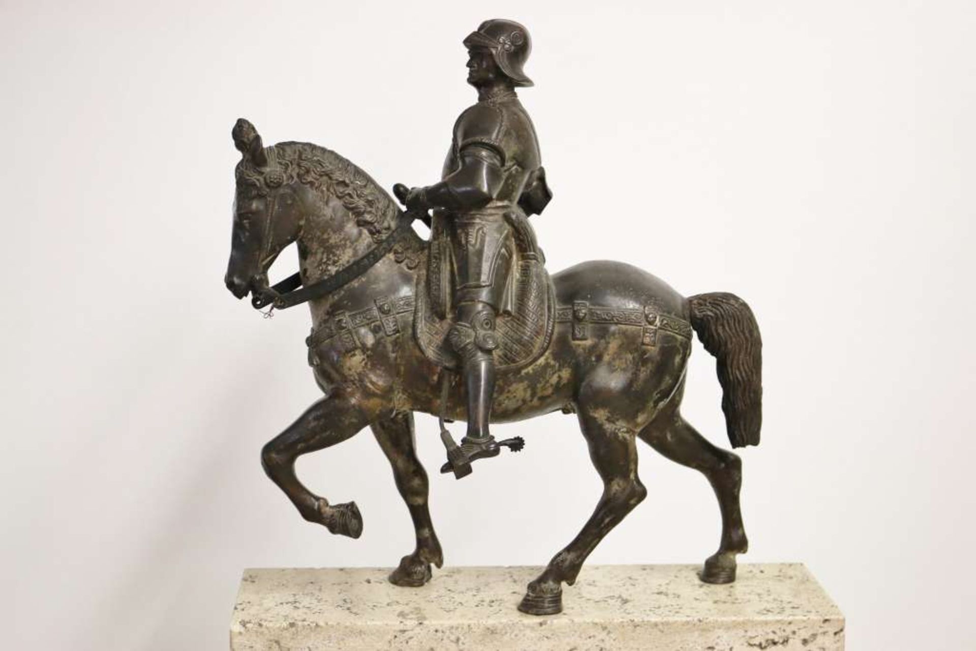 Bronze Reiterstandbild des Condottiere Bartolomeo Colleoni (1400-1475), nach einem Entwurf aus dem