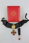 Orden vom Heiligen Grab zu Jerusalem, Ritterkreuz 4. Modell mit Trophäe. Buntmetall vergoldet und