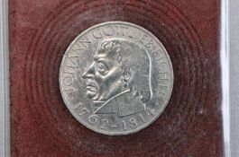 Gedenkmünze 5 Deutsche Mark 1964, zum 150. Todestag von Johann Gottlieb Fichte. Silber (625),