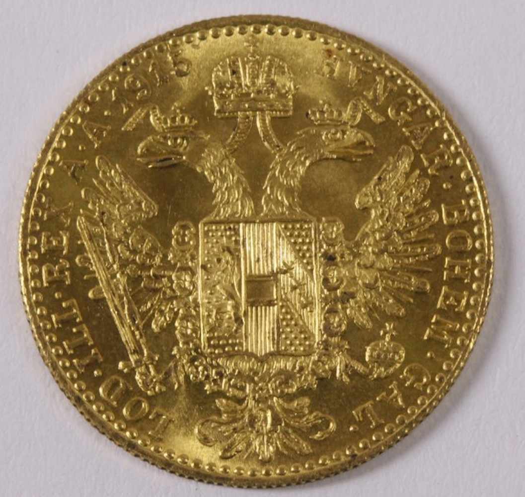 Münze, Österreich, 1 Dukaten, 1915, GG 986, ca. 3,45 gr. - Image 2 of 2
