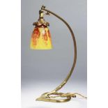 Tischlampe, "Frênes", Verreries Schneider, Epinay-sur-Seine, um 1924-27, pikförmiger Standfuß,