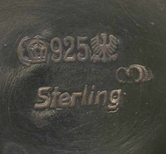 Kaffee- und Teekanne, Bruckmann & Söhne, Heilbronn, 1. Hälfte 20. Jh., Sterling Silber, - Image 2 of 3