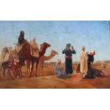 Curzon, Paul Alfred de, franz. Maler 1820 - 1895. "Orientalische Szene mit Arabern beim Gebet",