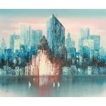 Bonsall, Maler 2. Hälfte 20. Jh. "Skyline von New York", sign., Öl/Lw., 52 x 62 cm