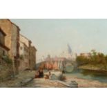 Dommersen, William Raymond, 1850 - 1927 London. "Blick auf Rom", sign., Öl/Lw., doubliert, 41 x 61