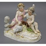 Porzellangruppe, "Allegorie der Bildhauerkunst und der Malerei", Meissen, Schwertermarke, 1850-1924,