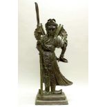 Skulptur, "Wei-To", China, neuzeitlich, Metall, bronziert, Wächtergottheit, 123 cm hoch