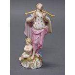 Porzellangruppe, "Wasserträgerin mit Putto", Meissen, Schwertermarke, 19. Jh., 1. Wahl, Modellnummer