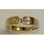 Ring, WG/GG 585, 2 Brillanten, 5 g, RM 19