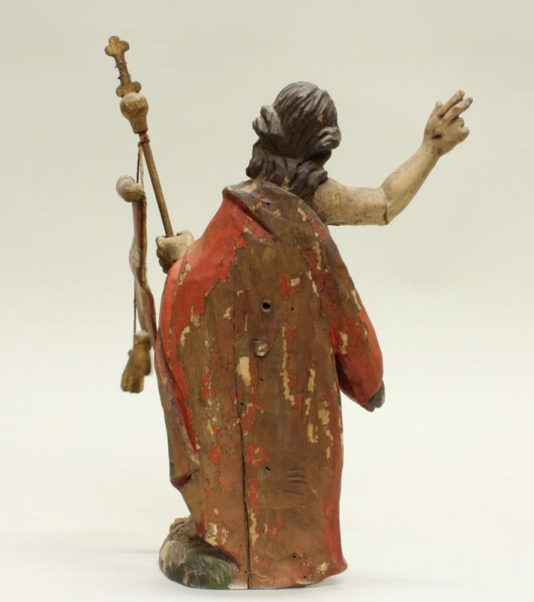 Skulptur, Holz geschnitzt, "Christus der Auferstandene", um 1700, 33 cm hoch, mit späterer - Image 5 of 6